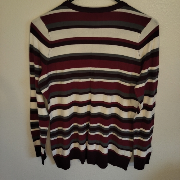 NWT Torrid Striped V-Neck Lace Up Pullover sweater Size M/L Preppy Y2K Casual - Picture 2 of 9